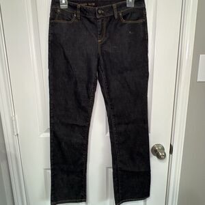 Talbots Signature Straight Leg Jeans Women's Petite 6P 28 Dark Wash Black Denim